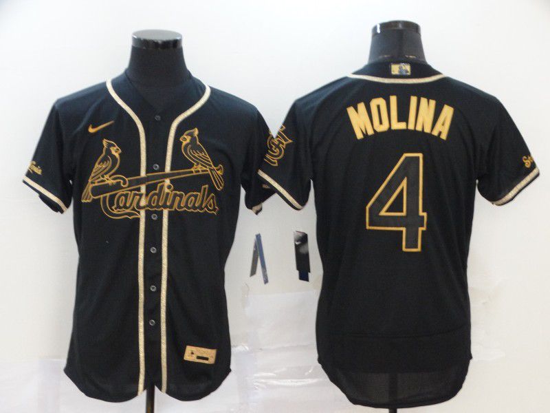 Men St.Louis Cardinals #4 Molina Black Nike Elite MLB Jerseys->milwaukee brewers->MLB Jersey